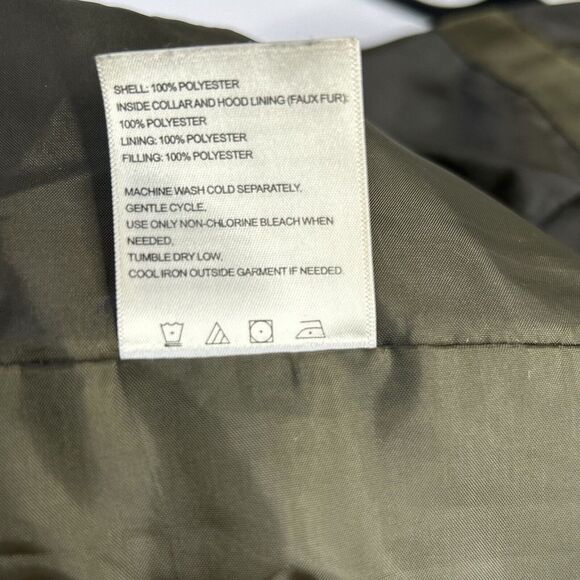 Laundry Shelli Segal Quilted Coat Women’s Medium Detachable Hood Green + Stain** - Picture 13 of 16